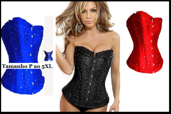 CORSELETS BRILHANTES VARIAS CORES